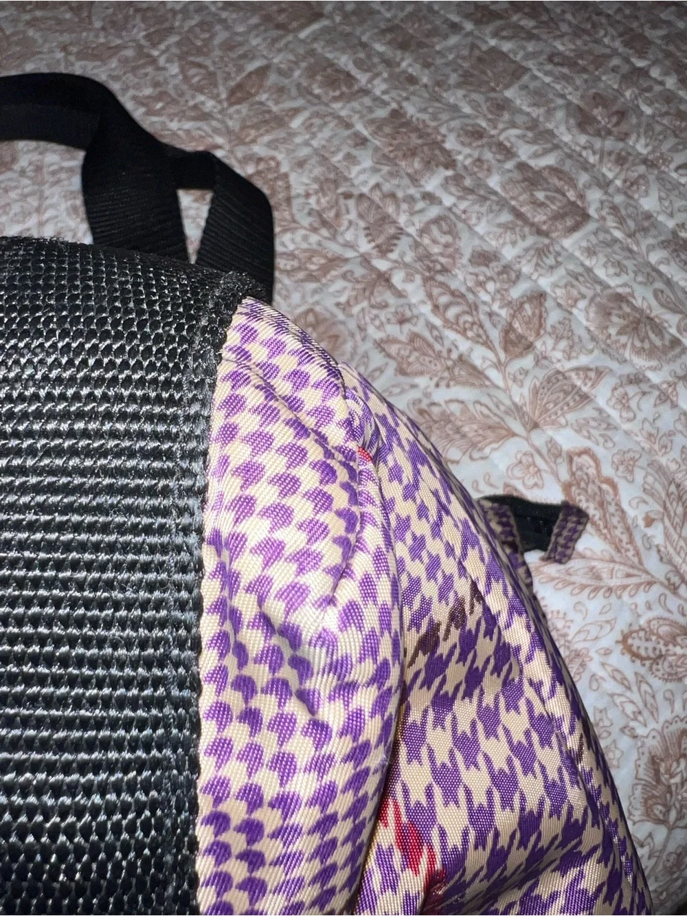 Lauren Ralph Lauren Nylon Purple Houndstooth pattern. Purple Brown Red